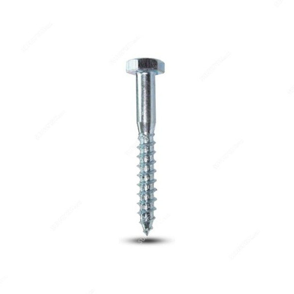 Tuf-Fix Hex Coach Screw, 5/16x1-1/2 Inch, CS, Silver, PK1500