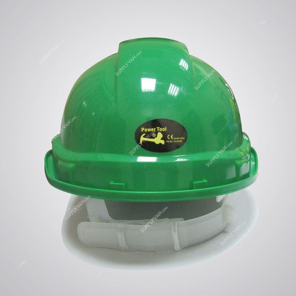 Power Tool Plastic Safety Helmet, PE501, Green