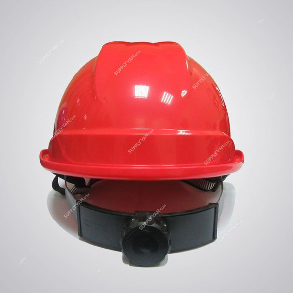 Power Tool Ratchet Safety Helmet, ABS-313, Red