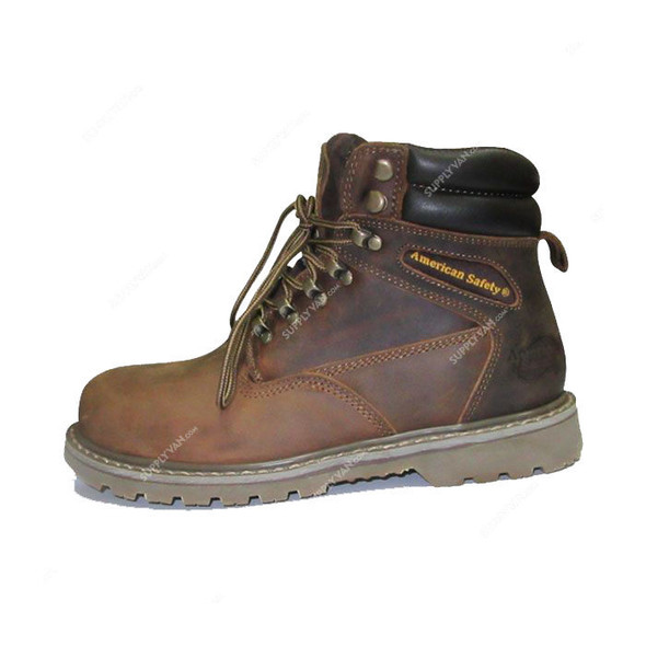 American Safety Safety Shoes, TW966, Size41, Brown