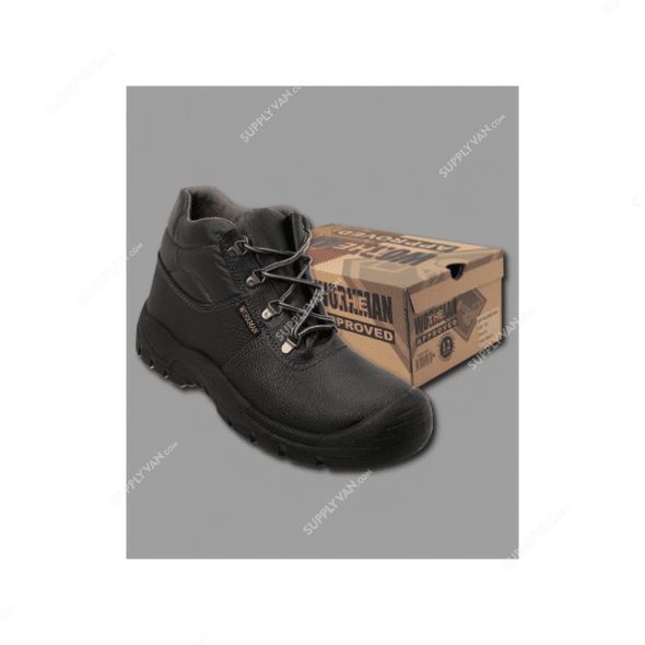 Workman Safety Shoes, Size40, Black, Low Ankle