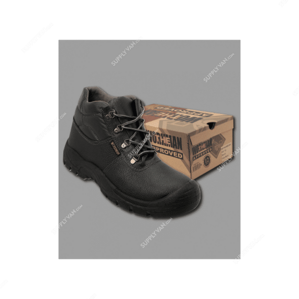 Workman Safety Shoes, Size40, Black, High Ankle