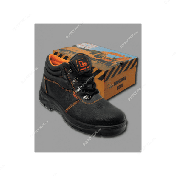 Workman Rock Safety Shoes, Size41, Black, High Ankle
