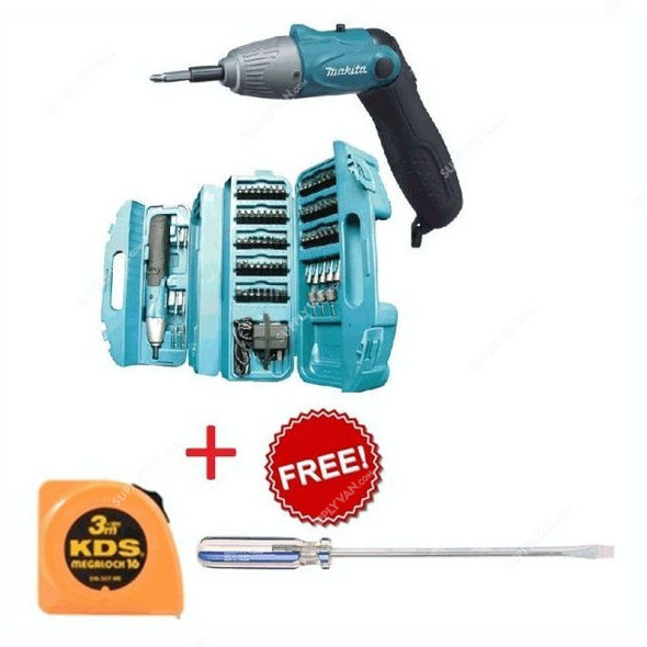 Makita Cordless Screwdriver With Bit Set 6723DW With Free 3Mtrs Tape and Screwdriver