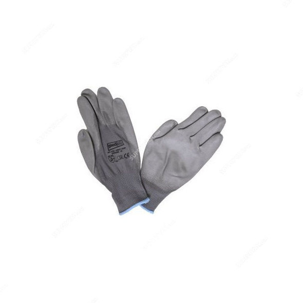 Power Tool Liner Polyurethane Safety Gloves, ZA056, Grey, PK12