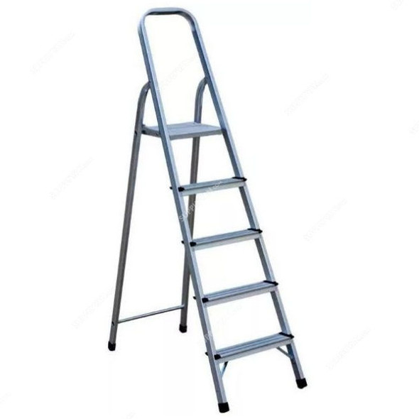 Robustline Step Ladder, 4 Steps, Steel, Silver