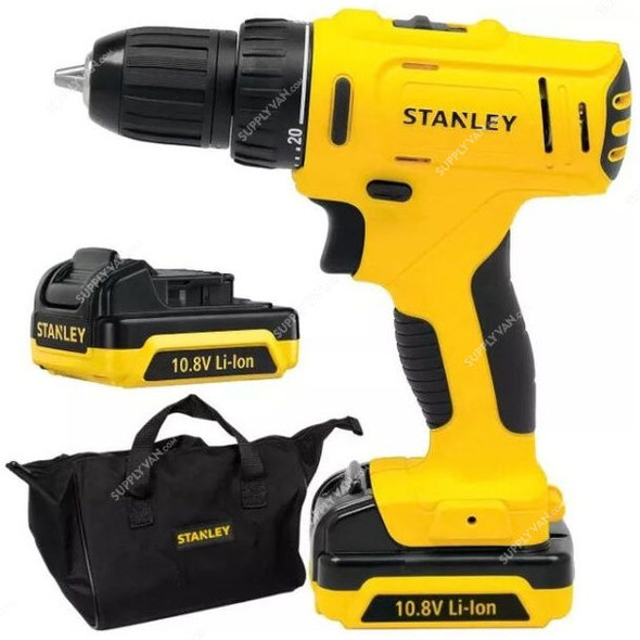 Stanley Cordless Compact Drill With Free Safety Mask, SCD12S2-B5, 10.8V