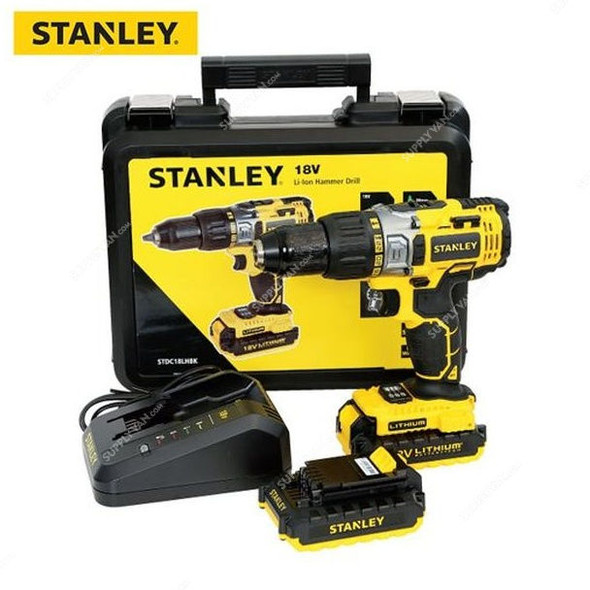 Stanley Compact Hammer Drill With Free Safety Mask, STDC18LHBK, 18V