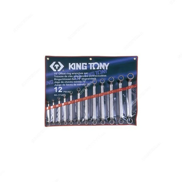 Kingtony Offset Ring Wrench Set, 1712MR, 6-32MM, 12 Pcs/Set