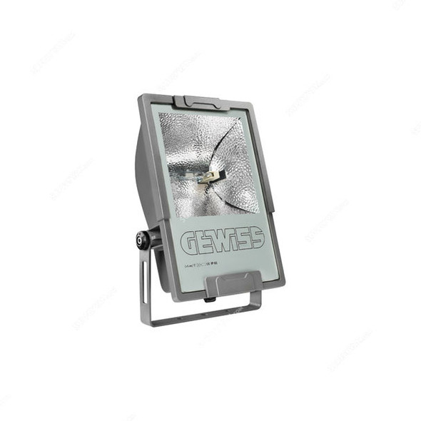 Gewiss Floodlight, GW84017M, w/Symmetrical Optic, 100W, Aluminium