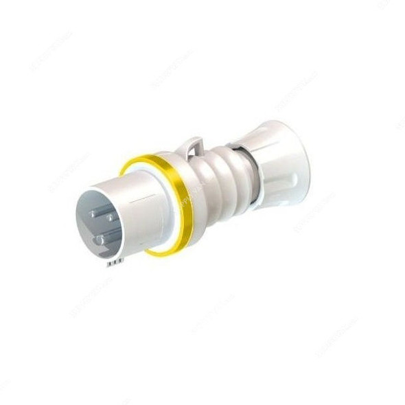 Gewiss Straight Plug, GW60001H, IP44, 16A, 2P+E, White-Yellow