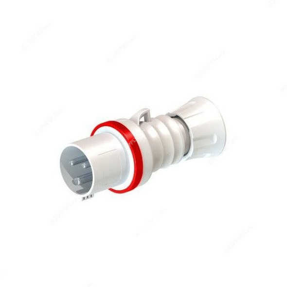 Gewiss Straight Plug, GW60008H, IP44, 16A, 3P+E, White-Red