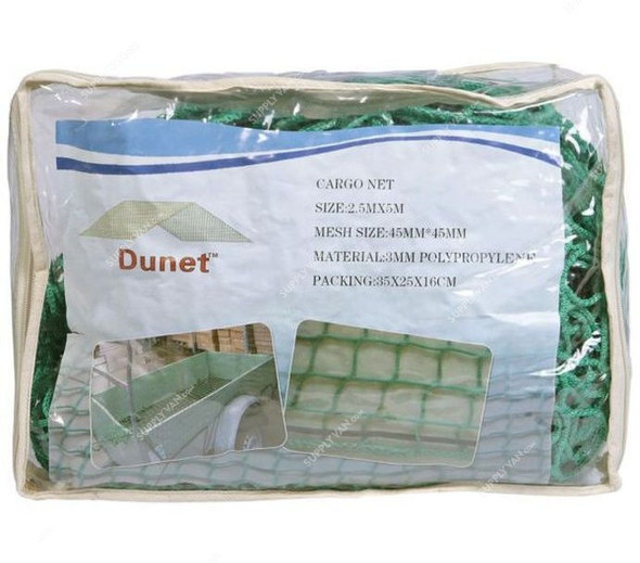 Dunet Cargo Net, 2.5 x 5 Mtrs, Green