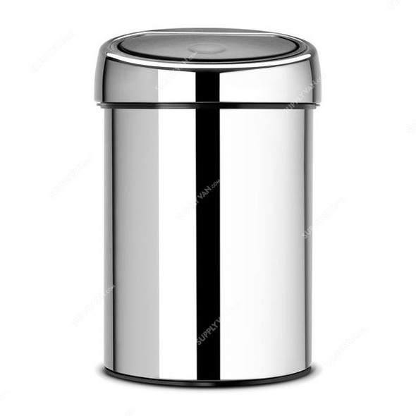 Brabantia Touch Bin, 363962, 3 Litres, Brilliant Steel