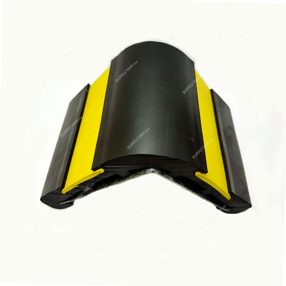 Bulwark Rubber Corner Guard, Without Clip and With Yellow Strip, 75 x 75MM