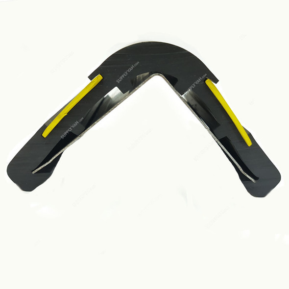 Bulwark Rubber Corner Guard With Clip and Yellow Strip, 75 x 75MM