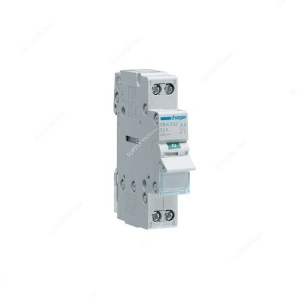 Hager Switch Disconnector, SBN232, 2P, 32A