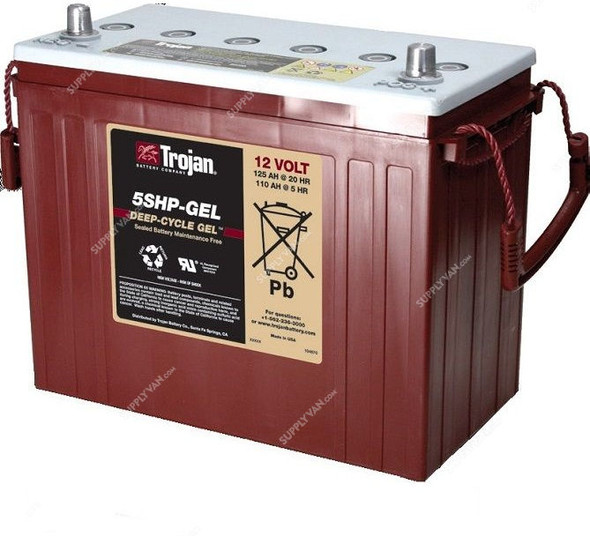Trojan Sealed Gel Battery, 5SHP-GEL, 12V, 125Ah/20Hr