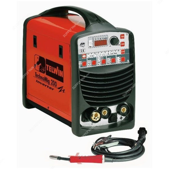 Telwin Technomig 200 Dual Synergic MIG/MAG Welding Machine, 852025, 1 Phase, IP23, 230V