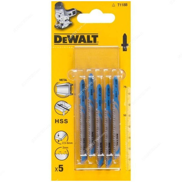 Dewalt Jigsaw Blade, DT2085-QZ, HSS, 132MM, PK5