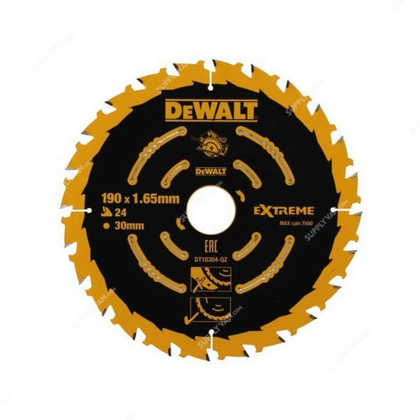 Dewalt Extreme Circular Saw Blade, DT10304-QZ, 190x30MM, 24 Teeth