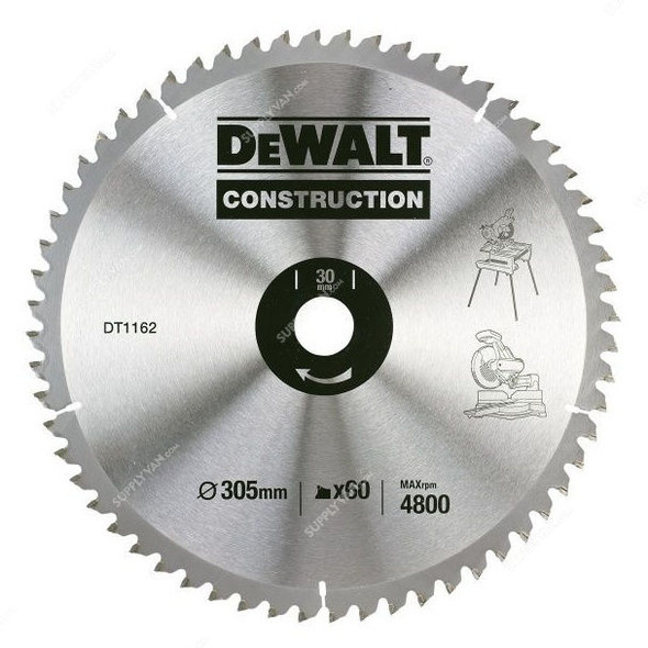 Dewalt Circular Saw Blade, DT1162-QZ, 305x30MM, 60 Teeth