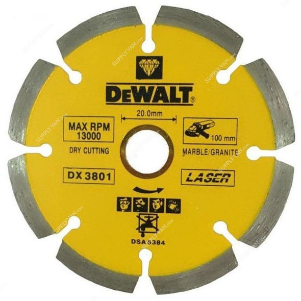 Dewalt Laser Segmented Diamond Blade, DX3801, 100MM