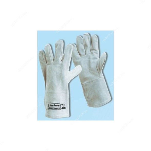Per4mer Long Welding Gloves, Grey, PK12