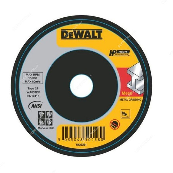 Dewalt Grinding Disc, DWA4514IA-AE, A24RBF, 115x22.23x6MM