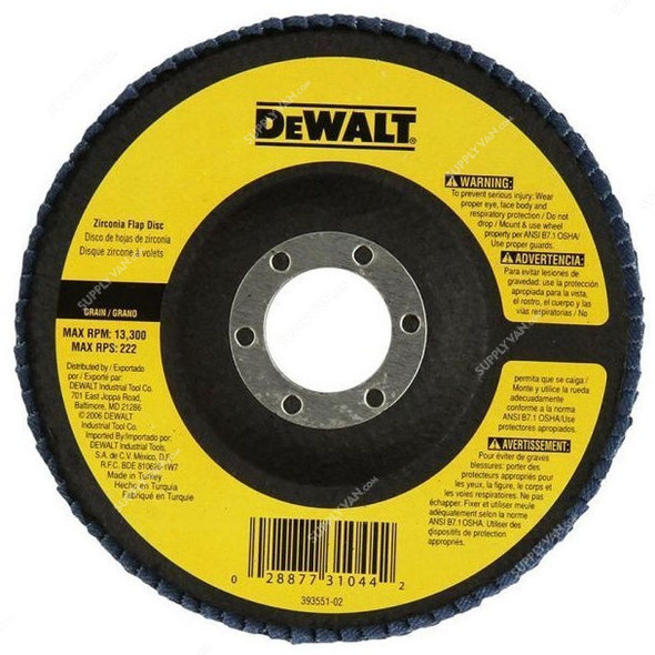 Dewalt Flap Disc, DT3208-QZ, Type 27, Grit P36, 100MM, PK10