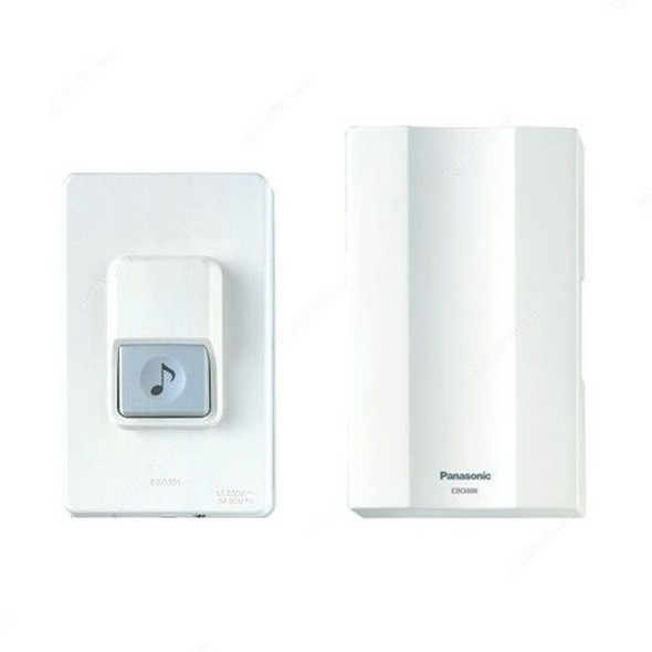 Panasonic Door Bell Switch, EBG888, 220V, Polycarbonate, White