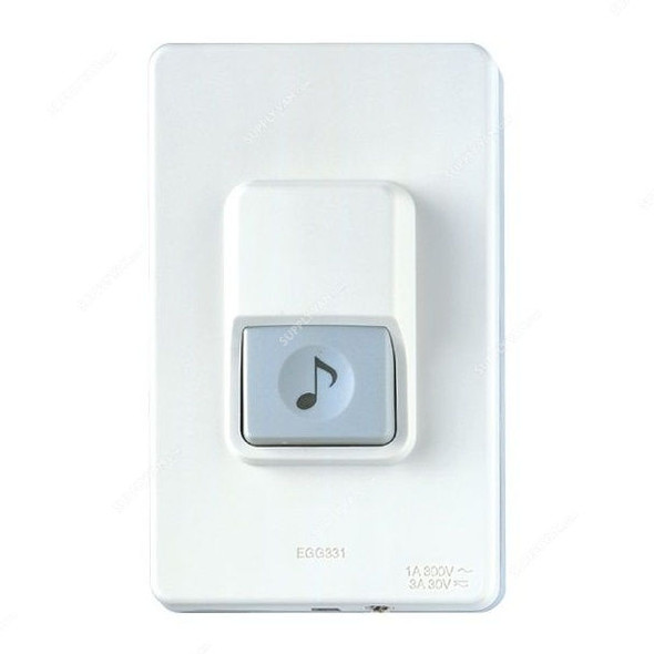 Panasonic Weather Proof Push Button for Door Chime, EGG331, 250V, Polycarbonate, White