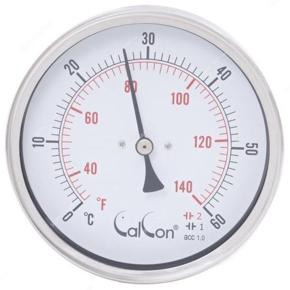 Calcon Bi-Metal Temperature Gauge, CCTB18D, 100x200MM, 1/2 Inch, NPT, 0-60 Deg. C