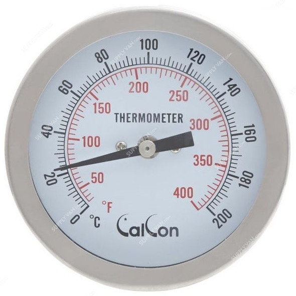 Calcon Bi-Metal Temperature Gauge, CCTB18D, 80x150MM, 1/2 Inch, NPT, 0-200 Deg. C