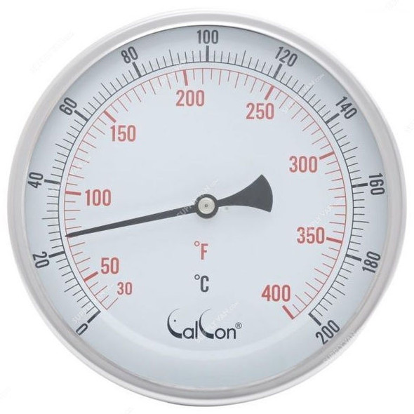 Calcon Bi-Metal Temperature Gauge, CCTE18, 150x300MM, 1/2 Inch, NPT, 0-200 Deg. C