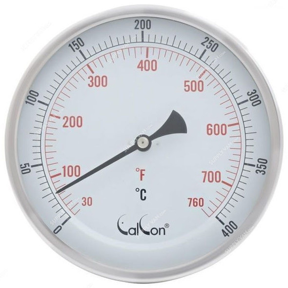 Calcon Bi-Metal Temperature Gauge, CCTE18, 150x300MM, 1/2 Inch, NPT, 0-400 Deg. C