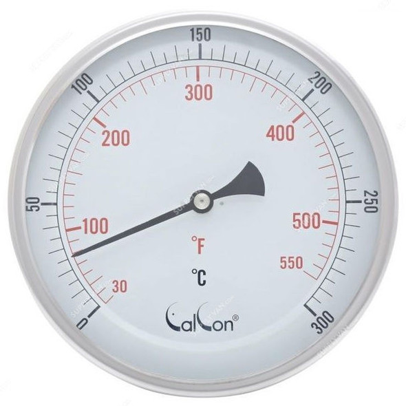 Calcon Bi-Metal Temperature Gauge, CCTE18, 150x300MM, 1/2 Inch, NPT, 0-300 Deg. C