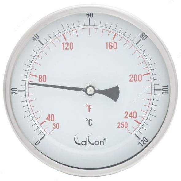 Calcon Bi-Metal Temperature Gauge, CCTE18, 150x300MM, 1/2 Inch, NPT, 0-120 Deg. C