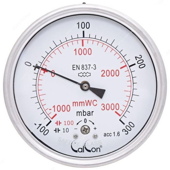 Calcon Capsule Pressure Gauge, CC98D, 100MM, 1/2 Inch, BSP, 100-300 Mbar