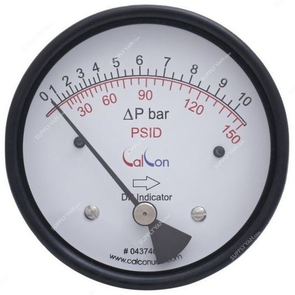 Calcon Differential Pressure Gauge, GP400BT, 100MM, 1/4 Inch, FNPT, 0-10 Bar