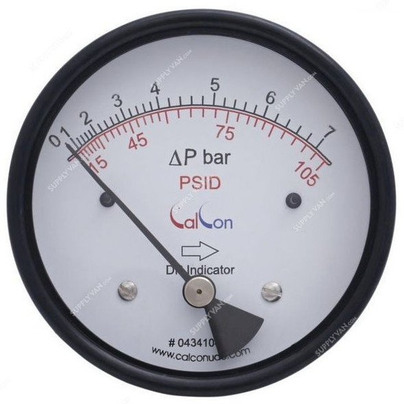 Calcon Differential Pressure Gauge, GP400BT, 100MM, 1/4 Inch, FNPT, 0-7 Bar