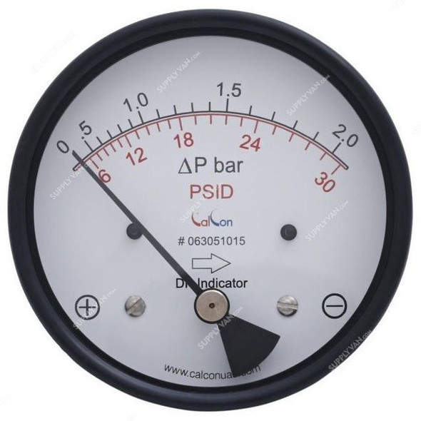 Calcon Differential Pressure Gauge, GP400BT, 100MM, 1/4 Inch, FNPT, 0-2 Bar