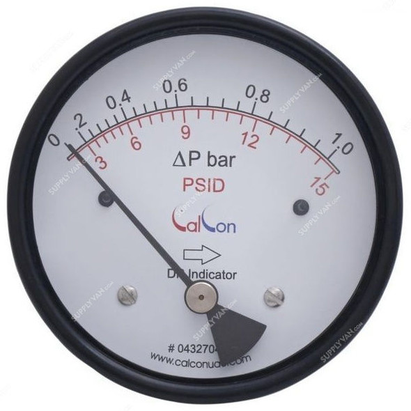 Calcon Differential Pressure Gauge, GP400BT, 100MM, 1/4 Inch, FNPT, 0-1 Bar
