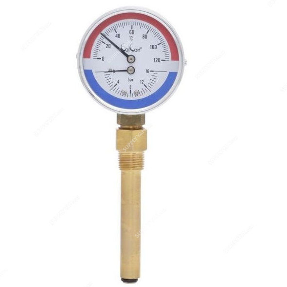 Calcon Pressure and Temperature Gauge, CCTPG1A, 80x100MM, 0-16 Bar