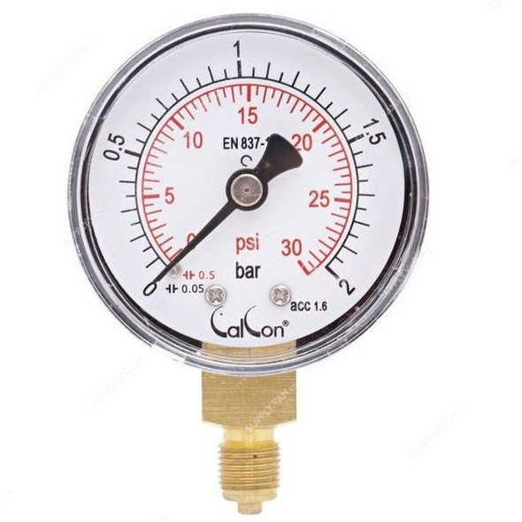 Calcon Pressure Gauge, CC10A, 50MM, 1/8 Inch, BSP, 0-2 Bar