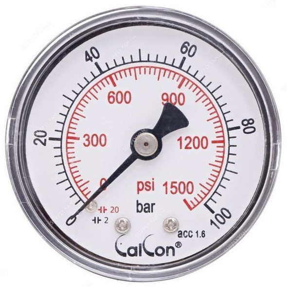 Calcon Pressure Gauge, CC10D, 50MM, 1/8 Inch, BSP, 0-100 Bar