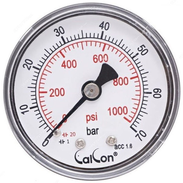 Calcon Pressure Gauge, CC10D, 50MM, 1/8 Inch, BSP, 0-70 Bar