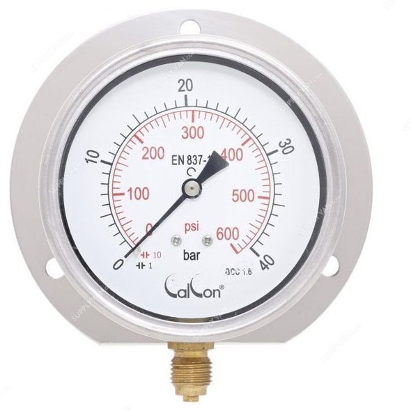 Calcon Pressure Gauge, CC10C, 80MM, 1/4 Inch, BSP, 0-40 Bar