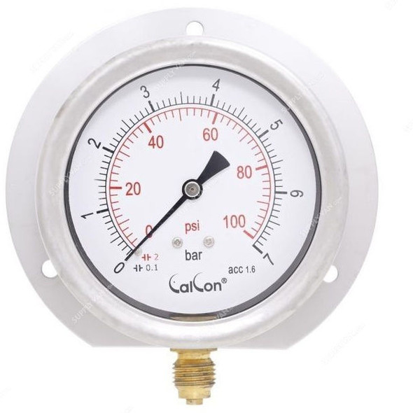 Calcon Pressure Gauge, CC10C, 80MM, 1/4 Inch, BSP, 0-7 Bar