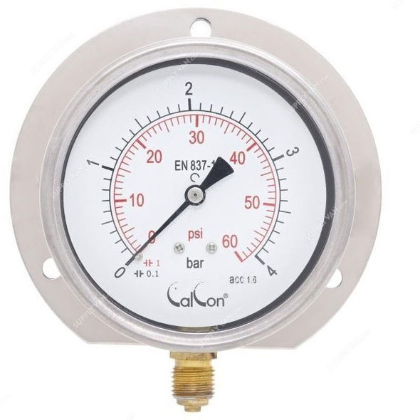 Calcon Pressure Gauge, CC10C, 80MM, 1/4 Inch, BSP, 0-4 Bar